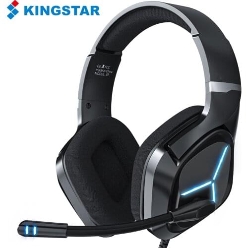 KINGSTAR X9 Gaming Headsets Over-ear 3.5mm Plugs Wired Headphones Noise Reduction Earphones with Mic LED Lights for Computer PC