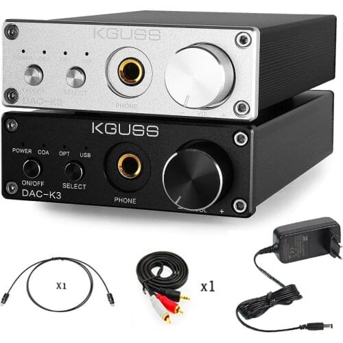 KGUSS DAC-K3 TPA6120 2.0 MINI HIFI USB DAC Decoded Audio Headphone Amplifier 24BIT 192KHz OPA2134 AMP DC12V US/EU