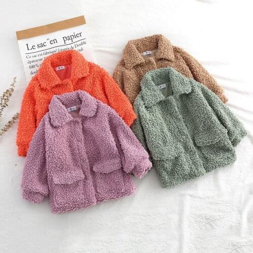 Kids Jackets Autumn Winter Thicken Korean Fashion Lambswool Coats For Girls Toddler Baby Clothing High Quality Girl Outerwear