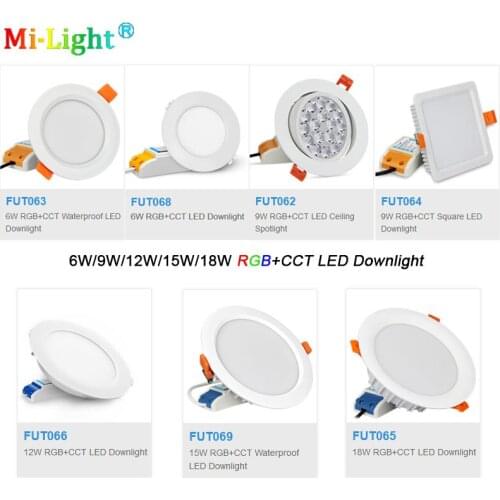 Miboxer 6W/9W/12W/15W/18W RGB+CCT LED Downlight AC110V 220V Dimmable LED Ceiling Spotlight FUT062/FUT063/FUT066/FUT068/FUT069