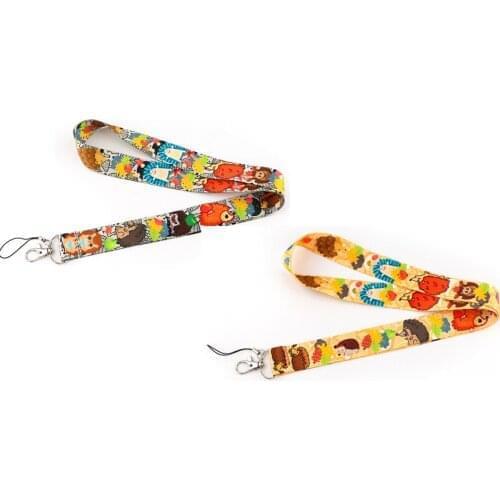 J2886 Cartoon Hedgehog Cute Lanyard Keychain keys Badge ID Mobile Phone Rope Kids Gifts Lanyard With Card Holder Cover