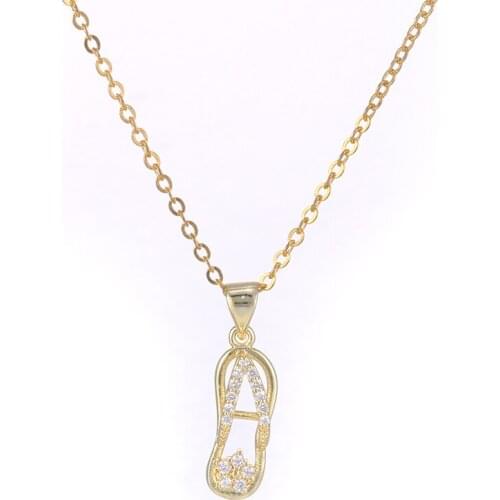 Fashion Jewelry Vintage Zircon Slippers Charms Necklaces & Pendants Women Wholesale Chain Necklace Bijoux Chokers High Quality