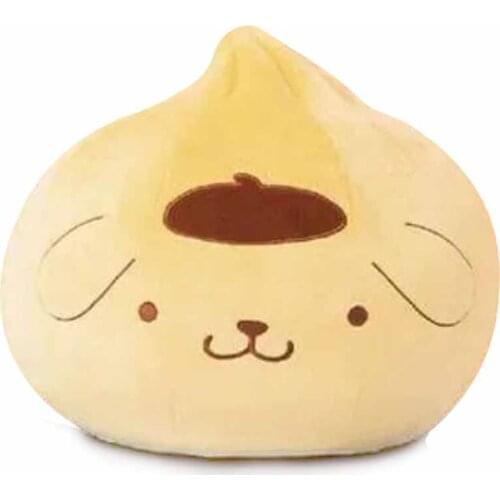 New Cute PomPomPurin Dog Bun Pillow Plush Toy 32cm Round Face Cushion Stuffed Kids Toys Dolls Children Gifts