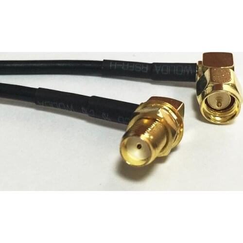 New SMA Male Plug Right Angle Switch SMA Female Jack nut Right Angle jumper cable RG174 Wholesale 20CM 8" Adapter