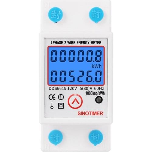 New Digital Din Rail Energy Meter Zero Kwh Energy Meter Voltage Current Power Consumption Meter Wattmeter 220v AC Electricity