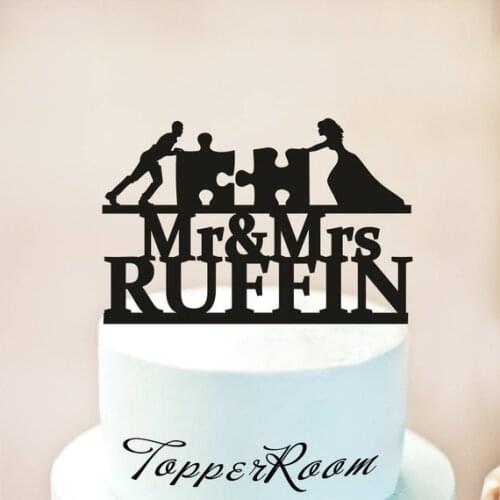 Puzzle cake topper,Puzzle wedding cake topper,Puzzle couple,wedding cake topper,bride and groom silhouette,funny cake topper