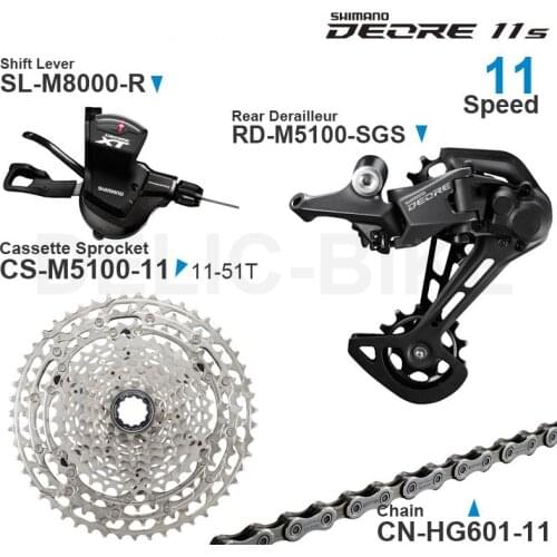 SHIMANO DEORE M5100 M5120 11v Groupset M8000 Shifter and Rear Derailleur - 1x11-speed Cassette Chain Original parts for MTB bike