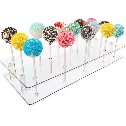 21 Hole Transparent Acrylic Lollipop Holder Wedding Baby Baptism Birthday Party Anniversary Halloween Candy Decoration
