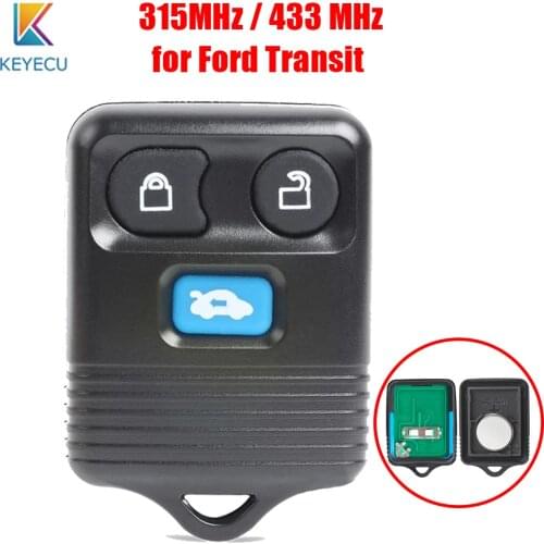 Keyecu Keyless Remote Control Car Key Fob 3 Buttons 315/433Mhz for Ford Transit MK6 Connect 2000 2001 2002 2003 2004 2005 2006