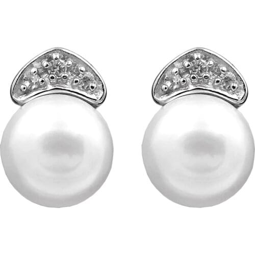 Sinya 925 Sterling silver Stud earring with 7.5-8mm AAA Natural freshwater pearls fashion jewelry gift for lovers