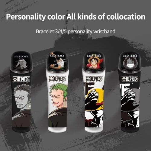 Anime One Piece Strap for Xiaomi Mi Band 5 4 3 NFC Silicone Wristband Bracelet Replacement for Xiaomi Band 4 Wrist TPU Strap