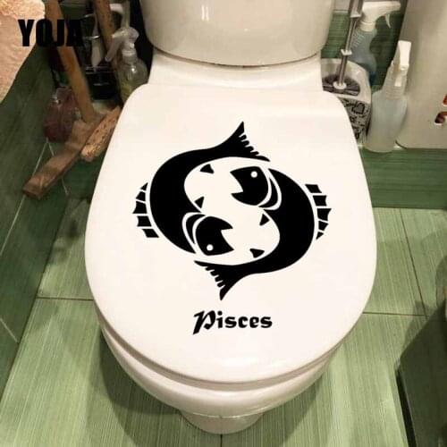 YOJA 22X23.5CM Wall Decal Fish Pisces Bedroom Home Decoratoin Toilet Seat Sticker T5-0309