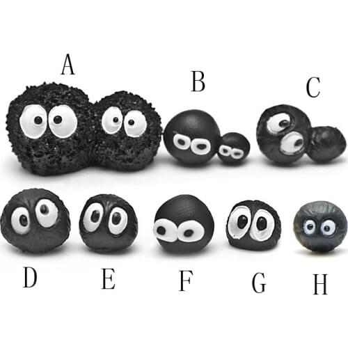 Dust Elf Totoro Black Charcoal Resin Crafts Action Figures DIY Garden Miniatures Home Decor Figurines Terrarium Bonsai Ornaments