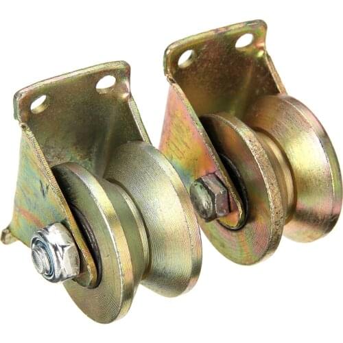 2inch Pulley Wheels Roller For Shower Pulleys Slide V Type Wheel w/ Bracket For Home Supplies Tools