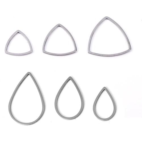 20-30Pcs/Lot Stainless Steel Geometric Figure Charm Hollow Tray Bezel Charms Pendant DIY Bracelet Necklace Handmade Bezel Mold