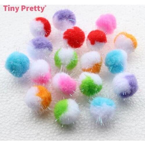 200PCS Bicolor Craft Pompom Balls 23mm Polypropylene Pom Poms Tinsel Pompoms for Garlands, Party Decoration, DIY Craft Project