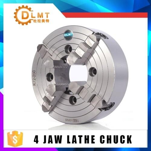 4 Jaw Lathe Chuck K72- 125 Single action 125mm Independent Self-Centering 1pcs Safety Chuck Key 3pcs Mounting Bolt