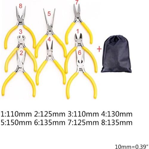 8Pcs Portable Jewelry Making Pliers Multi-type Anti-slip Handle Wire Wrapping Cable Cutters DIY Hand Tools
