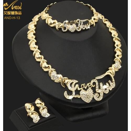 ANIID Xoxo African Jewelery Set Necklace Earrings Women Fashion Bridal Bride Indian Wedding Dubai Gold Ladies Designer Nigerian