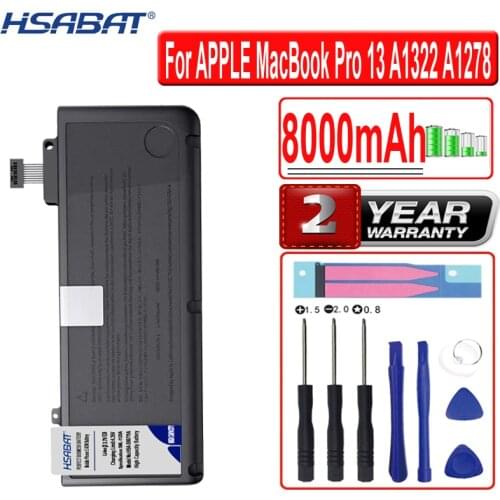 HSABAT 8000mAh A1322 Battery for MacBook Pro 13 " Unibody A1278 MC700 MC374 Mid 2009 2010 2011 2012