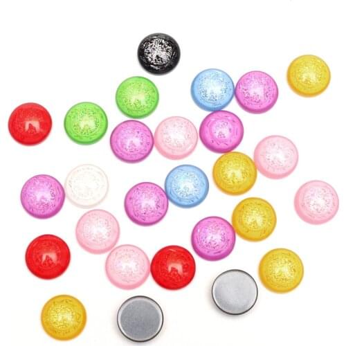 12 mm Resin Mixed Transparent Glitter Round Decoration Crafts Flatback Cabochon Embellishments Scrapbooking DIY Accessories
