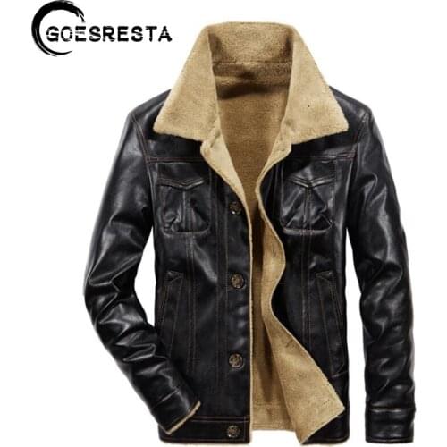 Brand Winter Fur Collar Fleece Jacket Men Fashion Casual Thick Warm Leather Men