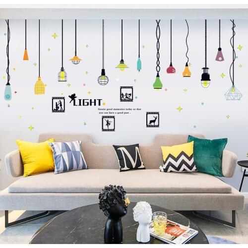 Color Chandelier Stickers Modern Nordic Bedroom Wall Decorations Living Room Porch Dining Room Wall Stickers Home Accessories