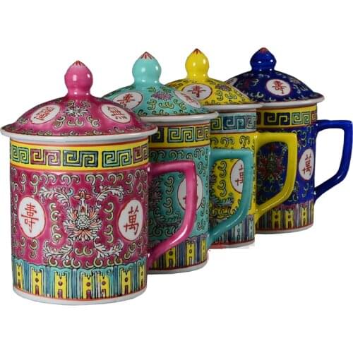 Factory junk Jingdezhen ceramic pastel hand-painted longevity boundless master cup tea cup old-fashioned water owner cup