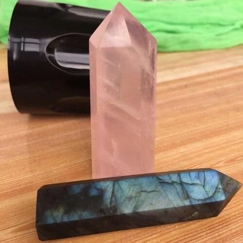 Hot sale beautiful 100% natural labradorite,rose quartz Crystal gemstone point Metaphysical chakra Healing as gift wholesale