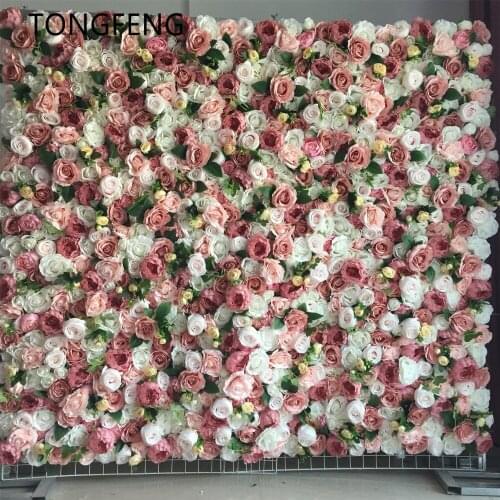 8pcs/lot Artificial silk rose 3D flower wall panel wedding backdrop decoration flower runner wedding stage decoration TONGFENG