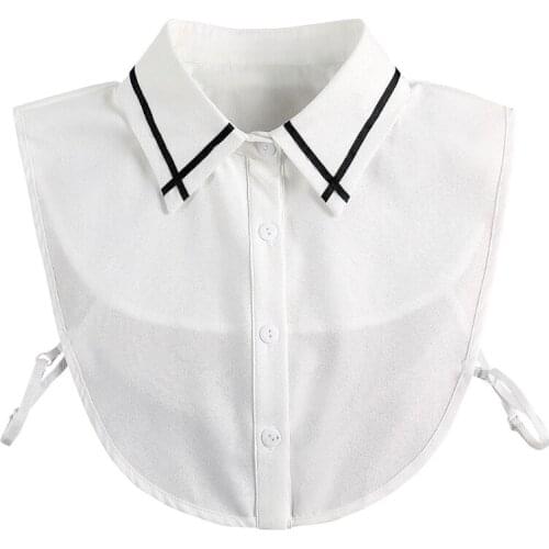 Classic Chiffon False Collar Elegant Chiffon Half Shirt Stylish Lapel Blouse Detachable Collar Fake Shirt Cotton