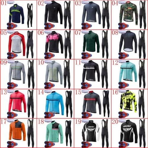 2020 New Winter Thermal Fleece Cycling Jersey Bib Pants Set Mens Warm Sports Riding Uniform Bike Outfits MTB Clothing Y20060404