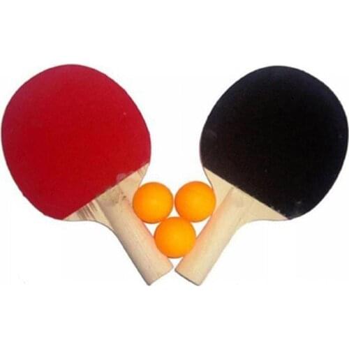 Racket Set-2 Pcs Wooden Table Tennis Racket And 3 Pcs Ball Ping-Pong Set