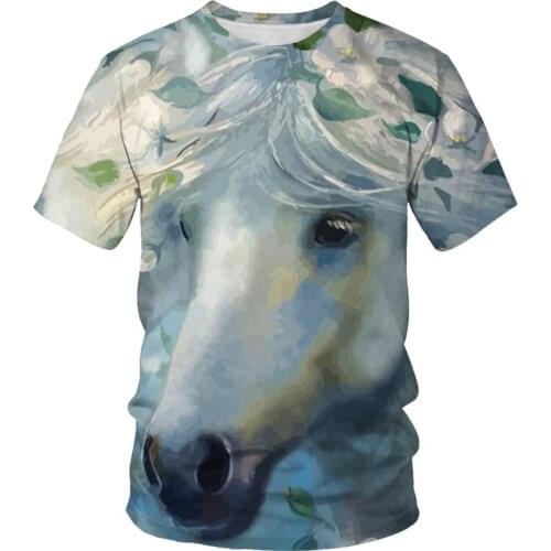 2020 summer new mens T-shirt 3D printing T-shirt animal pattern childrens T-shirt parent-child wear material soft and comforta