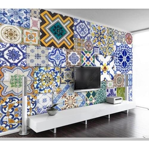 Papel de parede European retro ethnic pattern 3d wallpaper mural,living room tv wall bedroom kitchen bathroom home decor