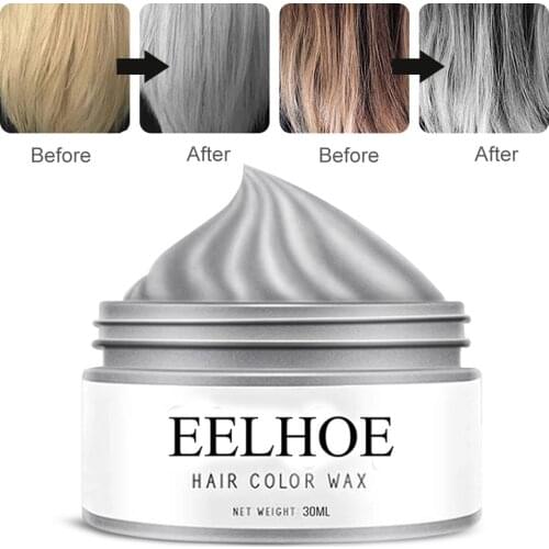 Disposable hair Color Wax Dyeing one-time DIY molding paste Hair Dye Wax Mud Cream Washable Gray Matte Color for Party Club