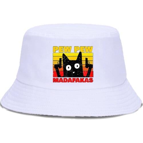 Funny Pew Pew Madafakas Bucket Hats Unisex Summer Casual Beach Cap Outdoor Hip Hop Fishermans Caps Sunscreen Street Panama Hat