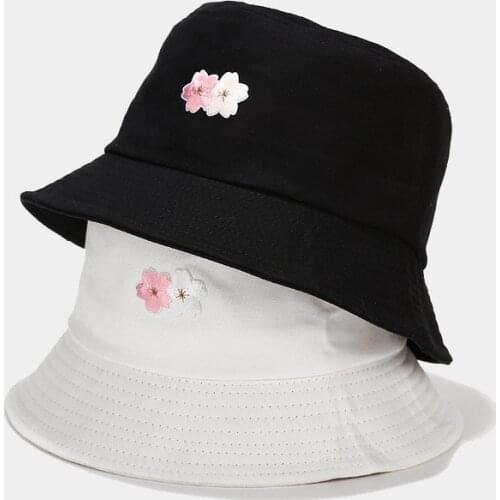 New Flower Fisherman Hat Womens Bucket Hat Summer Sun Protection Travel Bob Cotton Sunbonnet Visor Sunscreen Unisex Panama Cap