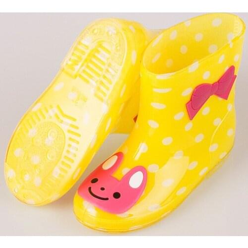 Newest Children Kids Rain Boots Lovely Waterproof Shoes Boys Girls Non-slip Water Shoes Baby Toddler Rain Flat Fashion Rainboot
