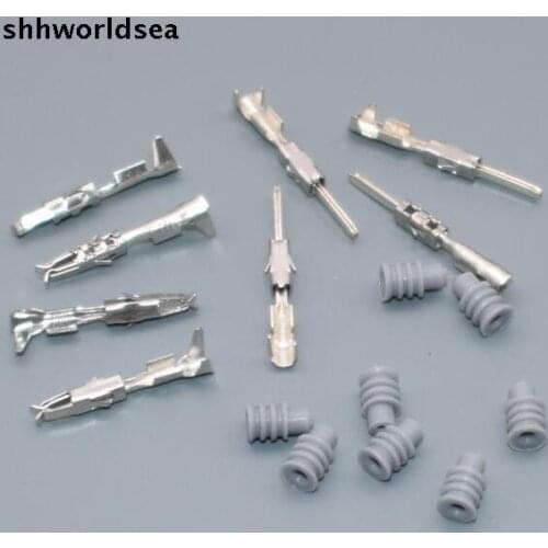 Shhworldsea 25set=100pcs 1.5mm male female seals Crimp terminal Connectors for Car terminals for VW audi ,17-20 AWG,0.5~1 mm2