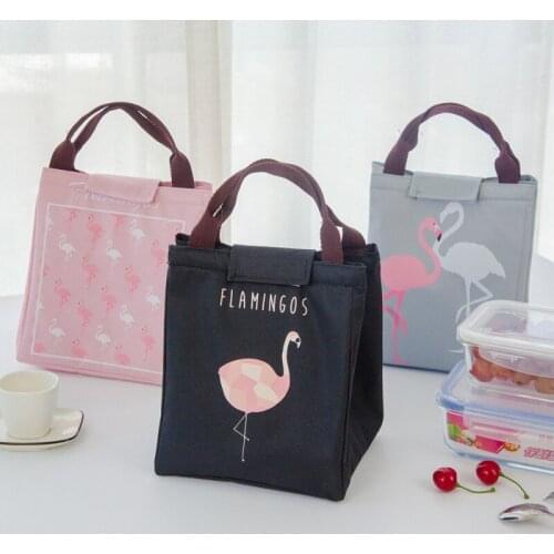 POOLOOS Flamingo Tote Thermal Bag Black Waterproof Oxford Beach Lunch Bag Food Picnic Bolsa Termica Women kid Men Cooler Bag New