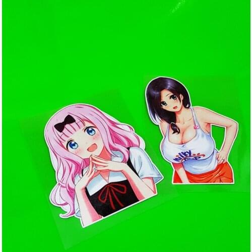 Car Stickers Cartoon Cartoon Motorcycle Body Tank Decal Reflective for Cartoon Anime Lovely Pink Girl