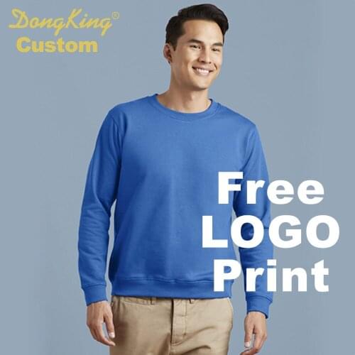 DongKing Custom Sweatshirt Print LOGO Crewneck Cotton Fleece Warm Sweatshirts Classic Fit Men Women Unisex Personalized Print
