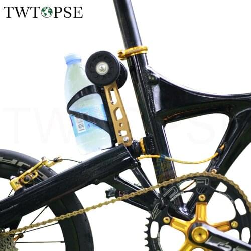 TWTOPSE Bike Rack Easywheel For Birdy RHINE Folding Bike Pack Rack Easy Wheel Holder Aluminum Alloy Fit Bottle Cage 226g Part