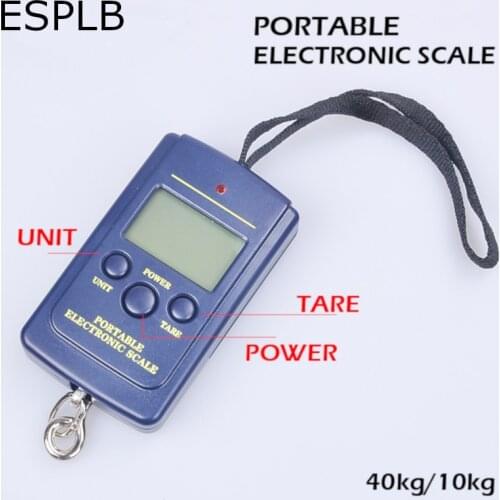 ESPLB Mini Digital Scale 0-10KG/5g 10-40KG/10g Fishing Travel Luggage Hanging Scale Electronic Weighing Scale No Backup Light
