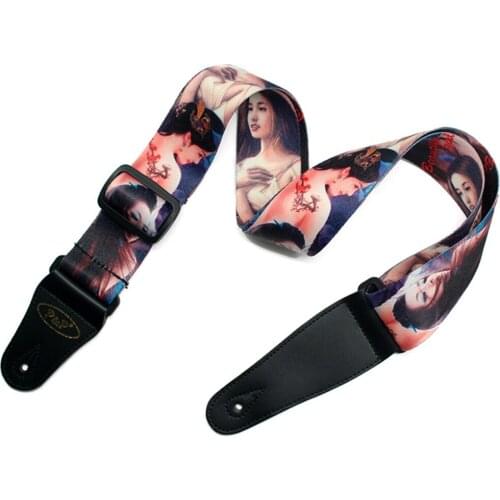 Oriental Belle Pattern Guitar Strap Electric Guitar Acoustic Guitar Folk Guitar Bass Strap
