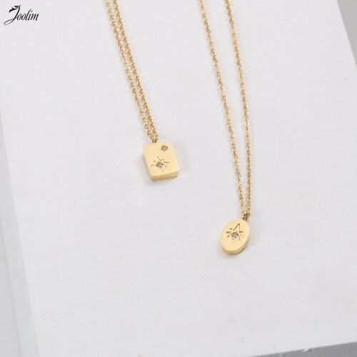Joolim Jewelry PVD Gold Finish Fashionable Hexagram Pendant Necklace Stylish Stainless Steel Necklace