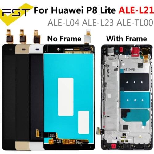 For Huawei P8 Lite LCD Display+Touch Screen Digitizer Assembly with Frame Replacement ALE-L04 ALE-L21 For 5.0" Huawei P8 Lite