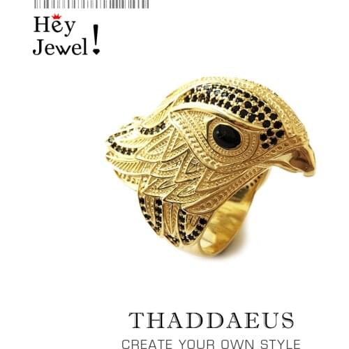 Golden Elegant Falcon Ring in 925 Sterling Silver,Vintage Gift for Women & Men,2021 Autumn Brand New Fine Jewelry