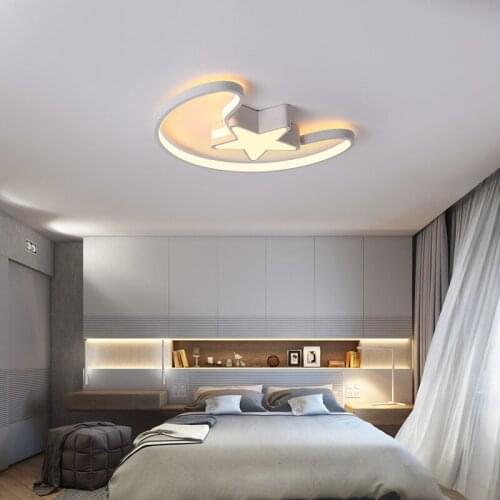 Stars+moon LED ceiling lights For Bed childrens room kids room modern ceiling lamp plafonnier led 110v 220v led ceiling light
